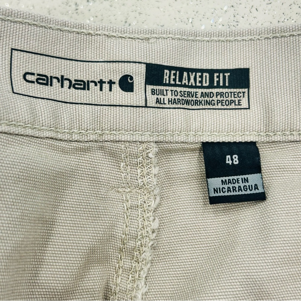 Carhartt Men’s Rugged Flex Relaxed Fit Canvas‎ Work Shorts, Tan, Size 48 - Picture 13 of 16